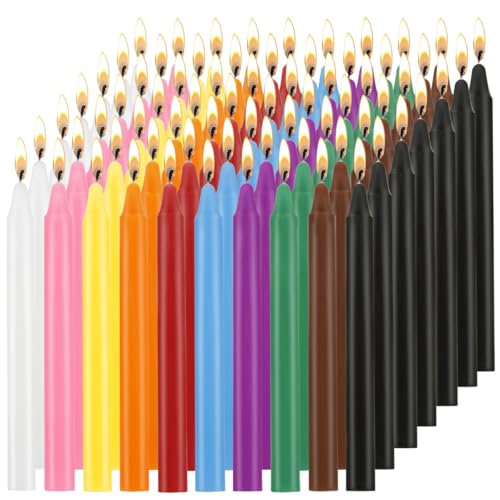 Mini bougies coniques assorties de 12,7 cm pour carillons et rituels x70