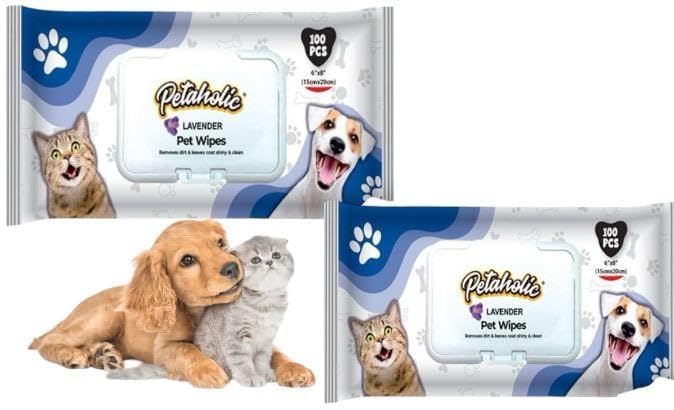 PetaHouse Petaholic Multipurpose Grooming Wipes for Dogs and Cats Puppies & Pets | (Fresh Lavender Scent Wet Pet Wipes)(Pack of 2) (B0CJFMN1G9) Amazon Price History, Amazon Price Tracker