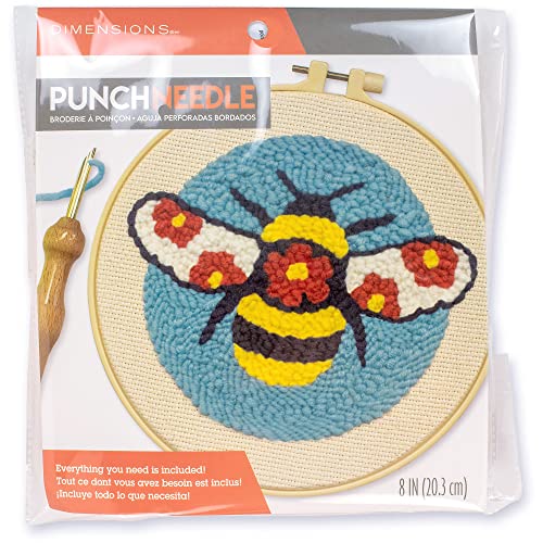 Dimensions Juego de agujas de perforación con diseño de abeja floral de 8 pulgadas en algodón