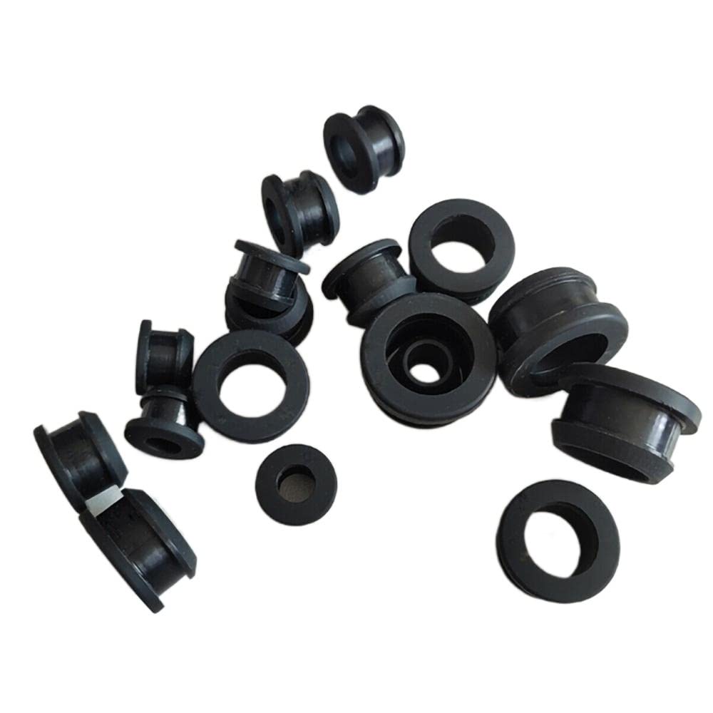Gummistopfen, Silikonkautschuk Snap-On Tülle Loch Stecker Schwarz 4, 5-50