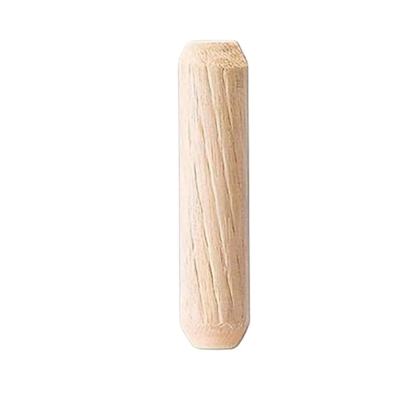 HYQOUKLR Wooden Sticks, Wooden Dowels 100 Pcs Round Fluted Wood Color Multiple Sizes(M8x40mm 100pcs)