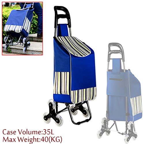 Faltbare Einkaufstrolley Tasche, faltbarer Trolley Cart, 3 Räder, Treppen-Kletterwagen, faltbar, großes Fassungsvermögen… – Bild 4