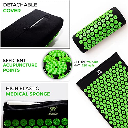 51BCgmsSTrL NOSTRUM Acupressure Mat & Pillow Set with Massage Stick and 2 Massage Balls for Pain Relief and Therapy Relaxation… - Image 5