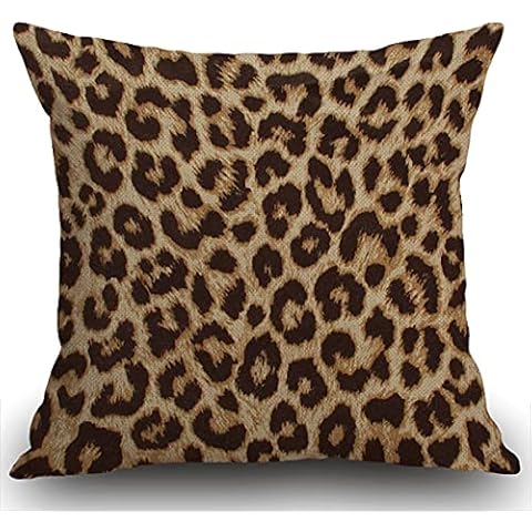 Smooffly Classic Brown Leopard Print Cushion Cover Cover