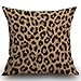 Smooffly Funda de cojín clásica con estampado de leopardo marrón para muebles al aire libre de lino decorativo cuadrado de doble cara impresión para el hogar, oficina, 45 x 45 cm, 45.7 x 45.7 cm