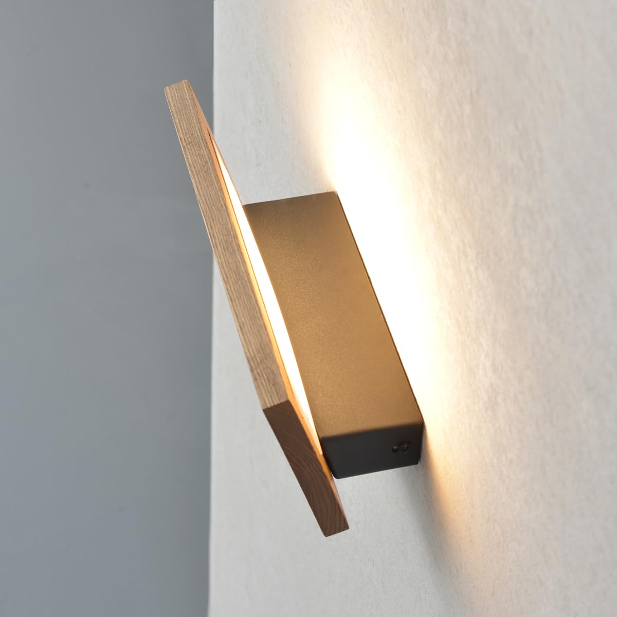 ouglres Wood Wall Light for Living Room Led Wall Lamp for Bedroom Bed Modern Wall Sconce with Switch,Wall Lamps Indoor for Hallway Guest Room - Image 2