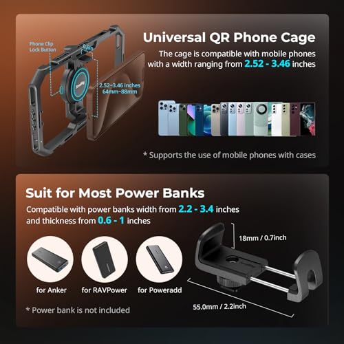 SmallRig Kit de equipamento de vídeo multifuncional para iPhone, kit de estabilizador de telefone co