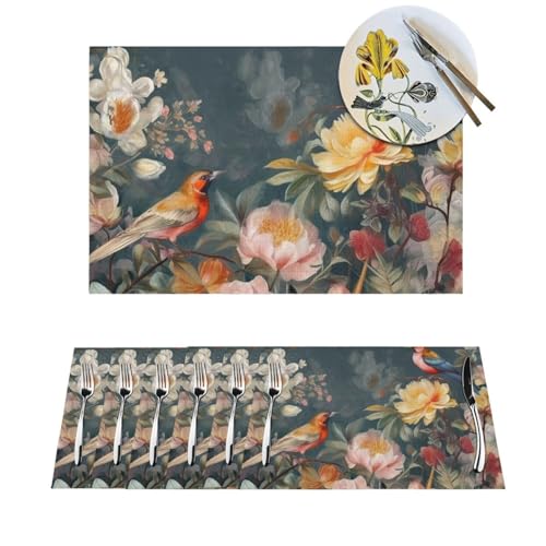 Set de table résistant à la chaleur : lot de 4 protections antidérapantes lavables en PVC