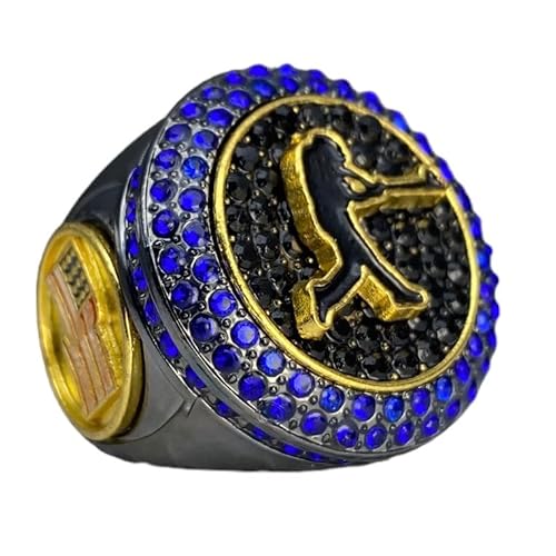 Legacy Rings 1 or 12 Pack Baseball Softball Championship Trophy Ring Champion Award for Men Male Player (12, Black/Blue, 10)