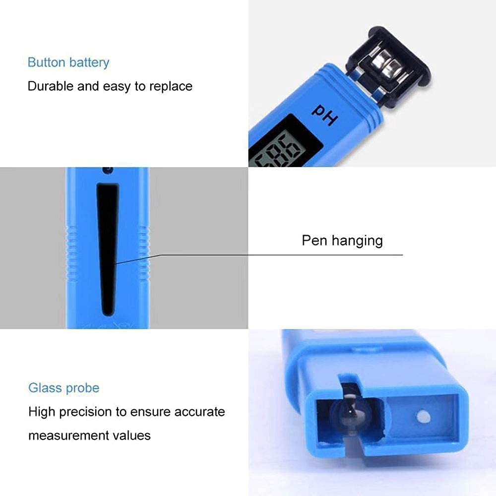 Precise PH Meter, 0-14 PH Measurement Range PH Meter, for Household Drinking Water, Pool, Hydroponics, Aquarium Water practical water quality detector
