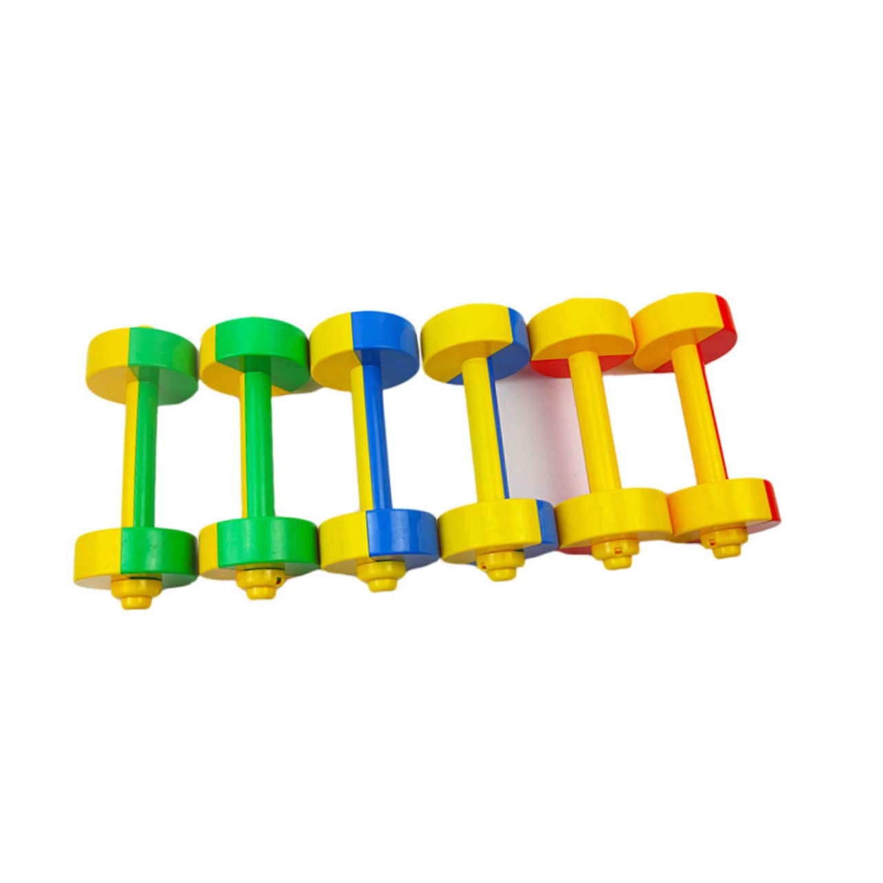 BESPORTBLE 1 Pair Fitness Dumbbells Plastic Arm Muscle Weights for Early Education Safe Grip Exercise Props for Home Gym Strength Training Equipment for Boys Green Yellow Random Color