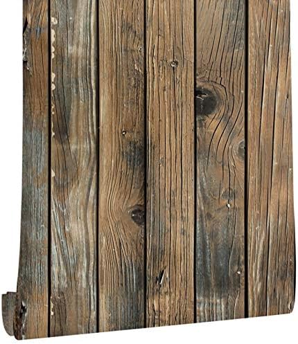 Self Adhesive Wallpaper Vintage Furniture Sticker,Removable Self Adhesive Countertops,Roll Film Vinyl Peel Stick Wallpaper,Kitchen Cabinet Shelf Liner Wallpaper (Vintage wood - 45x300cm)