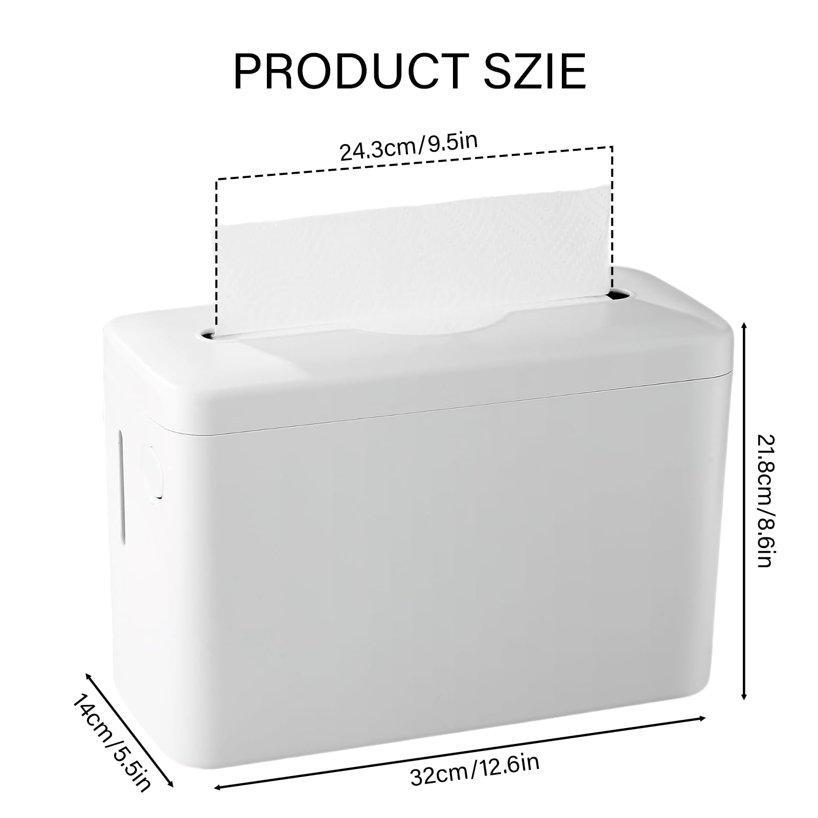 Dispensador de Toallas de Mano Entreplegadas para Mostrador, Dispensador de Toalla de Papel de Encimera Dispensador de Papel Secamanos para Cocina, Baño, Oficina (Blanco)