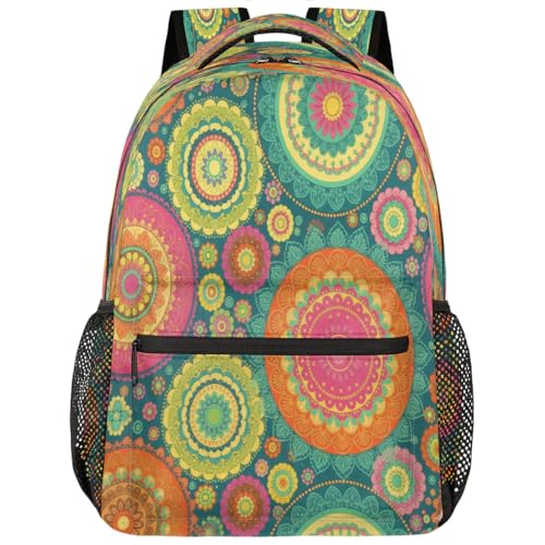 Mochila de mandala para laptop que alivia el dolor de espalda en estudiantes universitarios