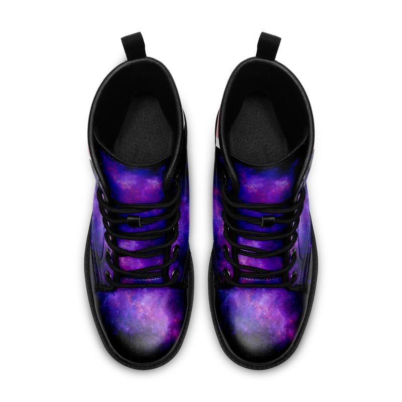 Image of Fashion Ankle Boots For Men Women Floral Mushroom Star Trendy Lace Up Unisex Booties Combat Trendy Street Wear Boots