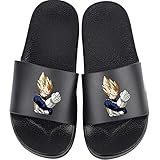 Cosplay japonés para Dragon Ball Vegetto Vegeta IV, Zapatillas Mujer Hombre Chanclas Antideslizantes Zapatos de Casa Playa Piscina Almohada Deslizadores Regalo Pantuflas,Negro,40 EU