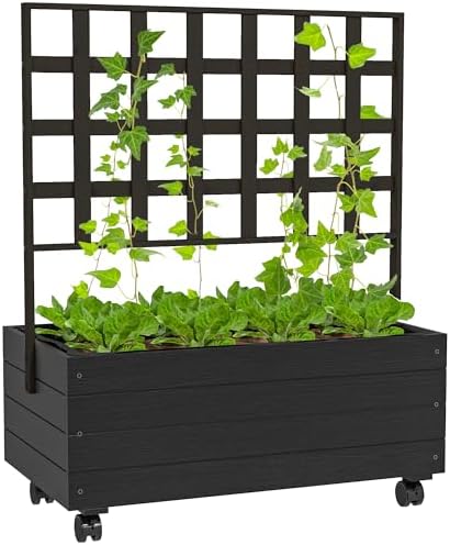 32\" Tall Raised Garden Bed With Wheels - 400LB Capacity Mobile Planter For Vegetables & Herbs