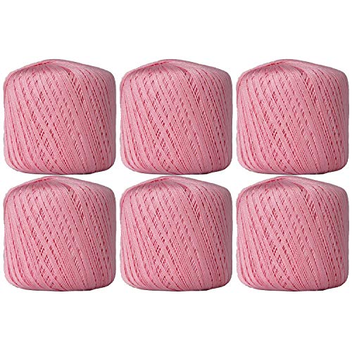 Image of ThreadArt 100% Cotton Crochet Thread Size 10, 6 Ball Pack, Mauve 5 | Soft pure cotton crochet thread for lace, doilies, amigurumi and crafts. Smooth finish with crisp stitch definition.