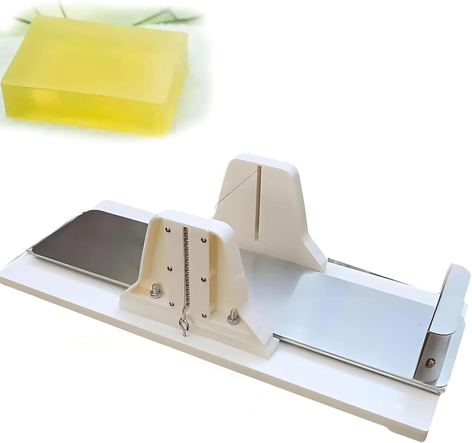Questa Macchina di precisione per Il Taglio del Sapone, con taglierina in Acrilico Regolabile e misurazioni Accurate, è Ideale per la Produzione Fai-da-Te di Sapone e Formaggio.