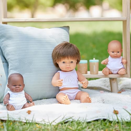 Image of Miniland Doll 15'' Caucasian Brunette Boy (Box) - Made in Spain, Anatomically Correct, Quality, Inclusion