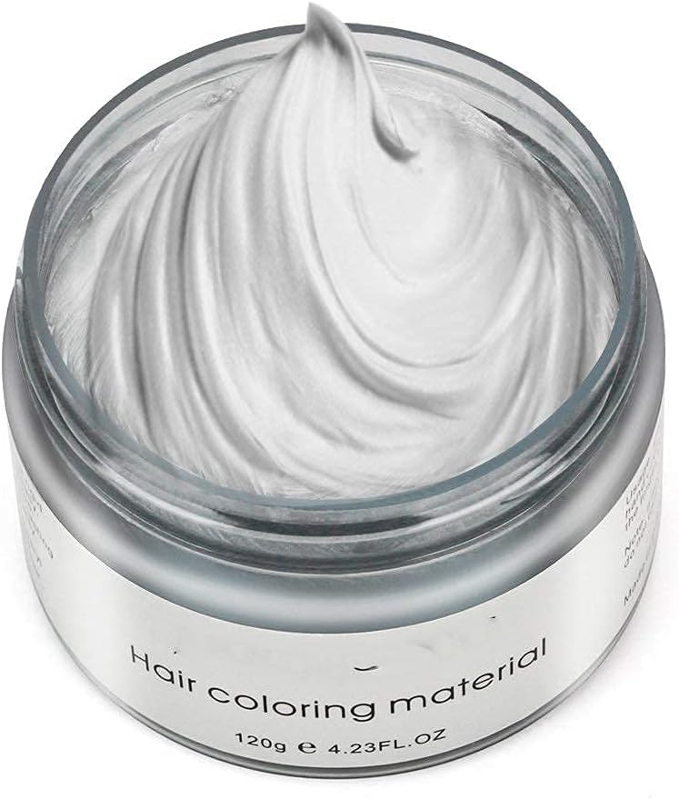 Temporary White Hair Wax Instant Hairstyle Dye Styling Cream Mud Hair Pomades for Party, Cosplay, Nightclub, Masquerade, Halloween white