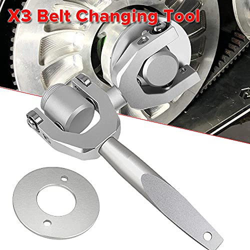 X3 Belt Changing Tool Compatible with 2017-2021 Can Am Maverick X3 MAX DS RS MR RC Turbo Turbo R Turbo RR Clutch Belt Clutch Removal Tool Kit Fits 64"/72" Wheel Base Width(Included Instruction-Silver)