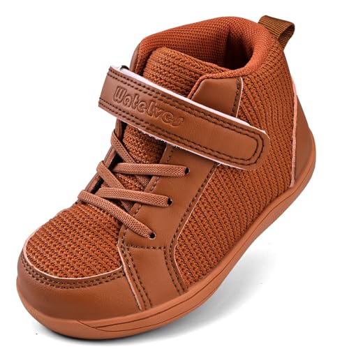 Best Barefoot Winter Boots for Toddlers: Cozy & Safe 10 WateLves Toddler Little Kids Wide Barefoot Shoes Boys Girls Winter High Top Minimalist Sneakers Boots Walking Shoes for Indoor Outdoor | Naturally Splay | Flexible Fit Brown