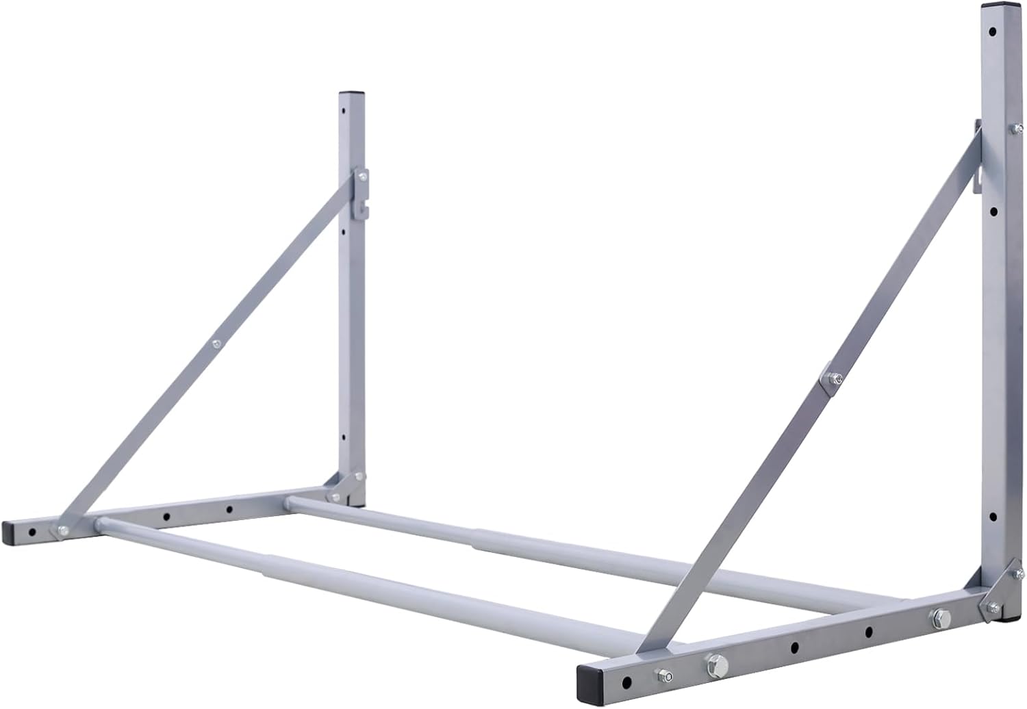 Wall-Mounted Folding Tire Storage Rack, 30.5" to 50.5" Adjustable Width Heavy-Duty Garage Organizer, Supports 300 lbs, Silver