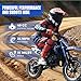50cc Kids Dirt Bike Gas Powered Mini Dirt Bike 2-Stroke Off-Road with Suspension Brakes 50cc Class 24 MPH, with Protective Jacket and Knee Pads, Blue