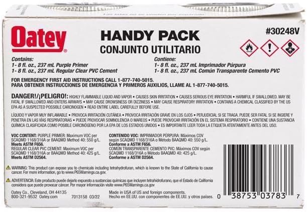 Oatey Clear/Purple Primer and Cement for PVC 8 oz