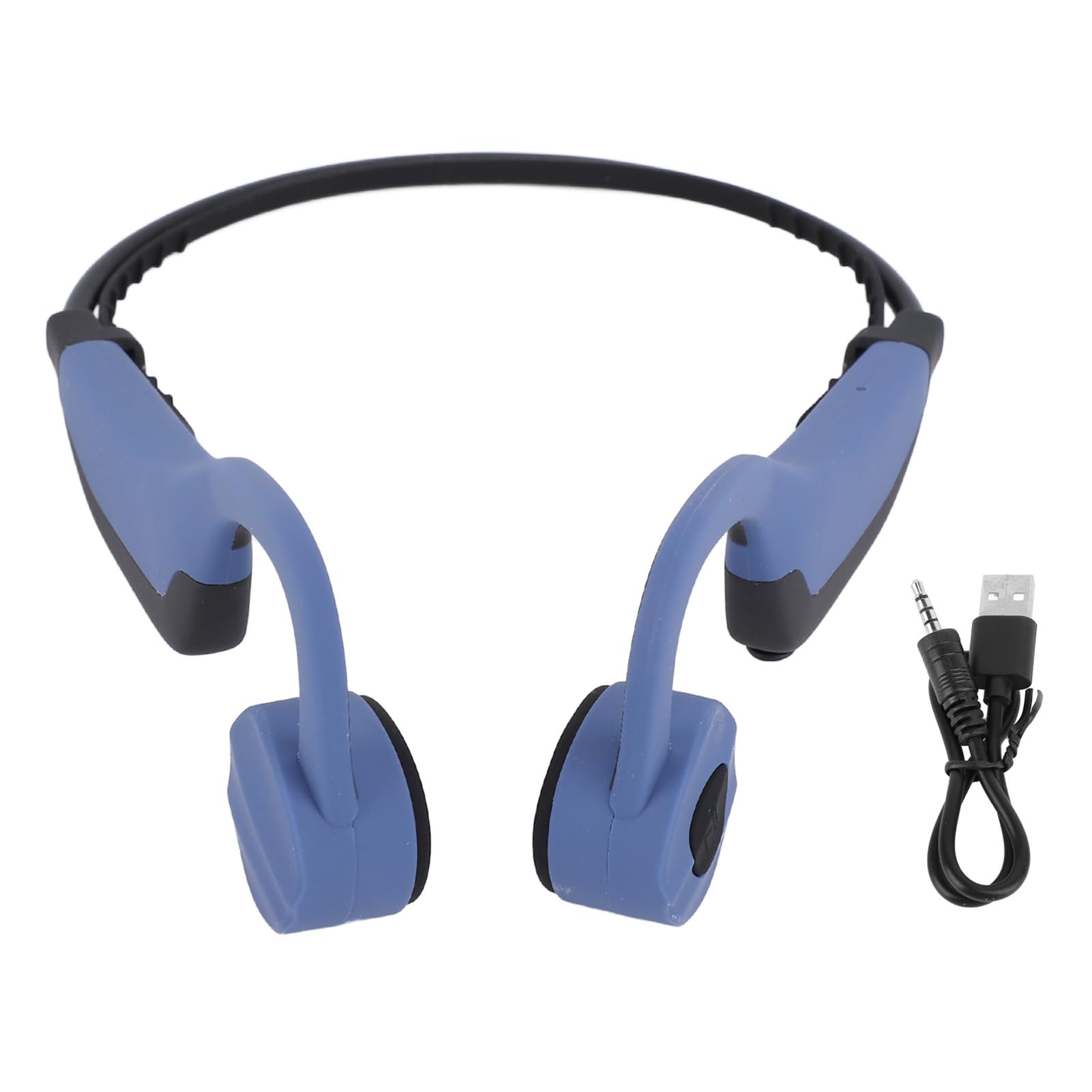 HEEPDD Memoria de 16 GB Flexible Ti Aloy Frame Wireless Conducción de óseo Auriculares IPX8 Modos de Reproducción Dual a Prueba de Agua para MP3 y Cómodo Correa para Todas Las (Blue)