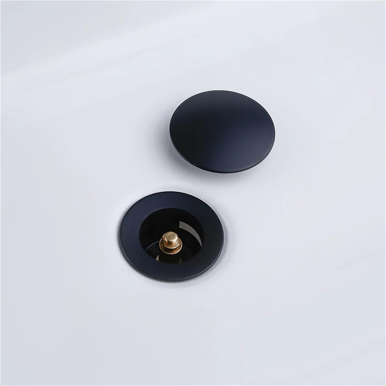Valvula Click Clack Lavabo Fregadero de Lavabo baño, tapón residuos Drenaje emergente, Accesorios for grifos, Material latón Macizo, Negro, Cromo, Rosa, Oro Pulido(Orb-2)