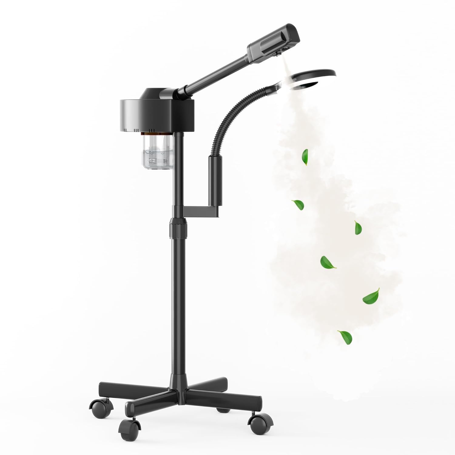 Vaporizzatore facciale con lampada d'ingrandimento, vapore all'ozono 2 in 1 per uso professionale del viso, vapore facciale professionale per estetiste, attrezzatura di bellezza per il viso