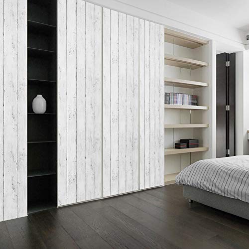Papier Peint Bois Blanc Autocollant de Qualité Supérieure Livelynine 45CM*7M - 7