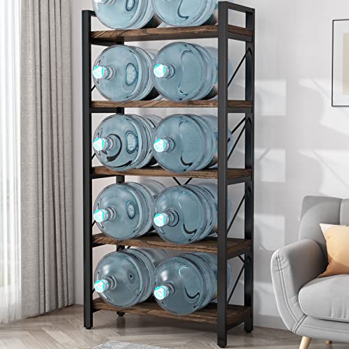 5-Tier-Bookshelf-Rustic-Solid-Wood-Industrial-Style-BookcaseMetal-and-Real-Wood-Vintage-BookshelfBook-Shelves-Home-Office-Retro-BrownDark-Matching-credenzaLZ01-05tier-5Tiers 5 Tier Bookshelf Rustic Solid Wood Industrial Style BookcaseMetal and Real Wood Vintage BookshelfBook Shelves Home Office Retro BrownDark Matching credenzaLZ01 05tier 5Tiers