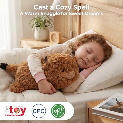 Image of Mewaii Cute Highland Cow Plush Pillow, Kawaii Plushies Highland Cow Stuffed Animals, Squishy Plushies, Cuddle Plush Pillow for Kids & Girls (13 Inch)