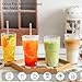 INSETLAN 20oz Clear Glass Cup with Lid and Glass Straw, Set of 2 Thickened Glass Coffee Tumblers, Drinking Glasses with Straw for Smoothie, Tea, Milk, Whiskey, Water and More – Elegant & Durable