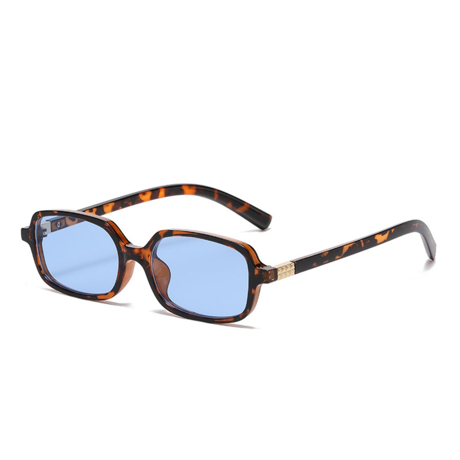 ASYHV Vintage Rechteckige Sonnenbrille für Damen Herren Retro Design 90er Jahre Unisex Quadratischer Sonnenbrille Rahmen Stabil UV Schutz