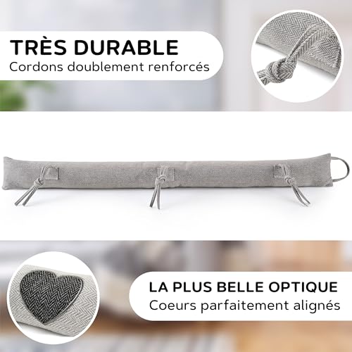Lyvanas Boudin de Porte Isolant – 90cm Bas de Porte Isolant Extra étanche & Durable pour économiser de l'énergie – Bas de Porte Anti Froid Universel fenêtres & Portes - Coupe Vent Porte Premium – vue 3