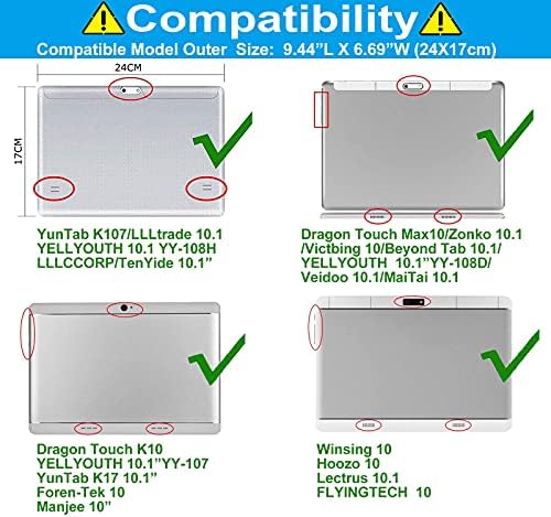 KATUMO 10 inch Silicone Case Compatible with Padgene 10.1,Veidoo Android Tablet 10 inch,PRITOM Tablet 10 Inch,TOSCiDO Tablet 10 Inch,QIMAOO 10.1 Inch,YITAOERA Tablet 10.1 Inch,OYU 10 inch