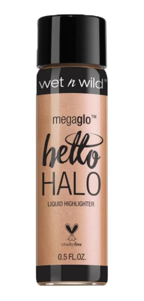 wet n wild MegaGlo Hello Halo Liquid Highlighter Makeup, Shimmer, Gold Guilded Glow