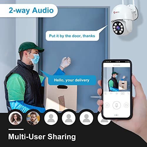 Anpviz 2K Security Cameras Outdoor, 4Mp Ptz Ip Camera 2.4G Wireless Wifi Security Camera With Human Auto Tracking, Alarm Siren, 4X Digital Zoom, Color Night Vision, 2-Way Talk, 24/7 Sd Storage #TOP3