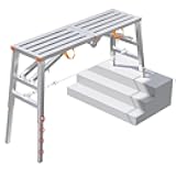 XAXIAMZ Adjustable Height Welding Scaffolding Platform with Portable Scaffold Plank No Assembly Required Work Scaffolding Equipment Floor Friendly Design 55 1/8