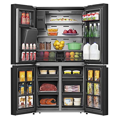 Hisense RQ760N4BFE Cross Door Kühl-Gefrierkombination /178,5 cm/Inverter Kompressor/Total NoFrost/Multi Air Flow/Wasserspender/Kühlteil 352 l/Gefrierteil 232 l/schwarz