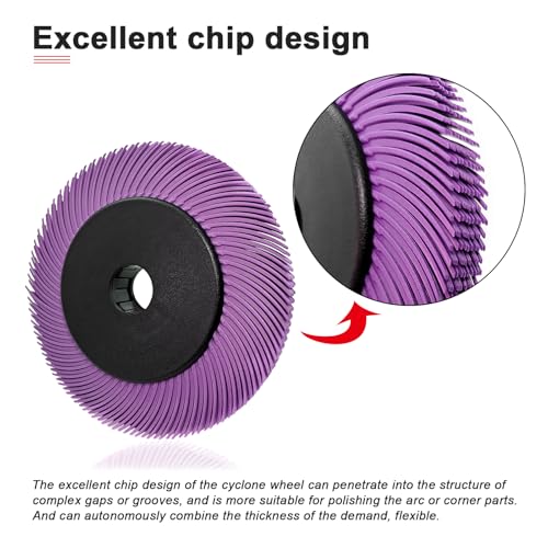 Image of Radial Bristle Brush, 6 in x 1 /2 in x 1 in, 600#, 1SET,Ten Single piece with Adapter