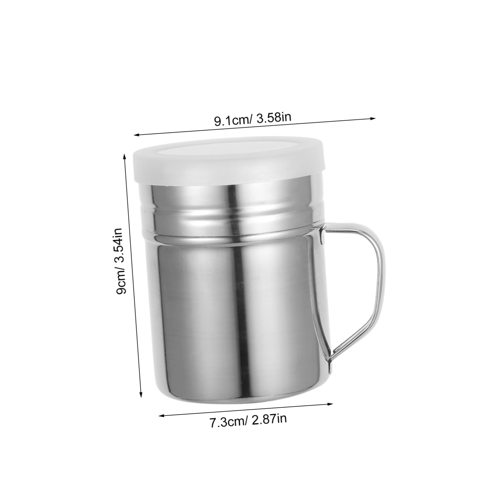 SOLUSTRE Powdered Sugar Dispenser Stainless Steel Sugar Shaker Mesh Sifter Baking Tool Fine Mesh for Dusting 1pc