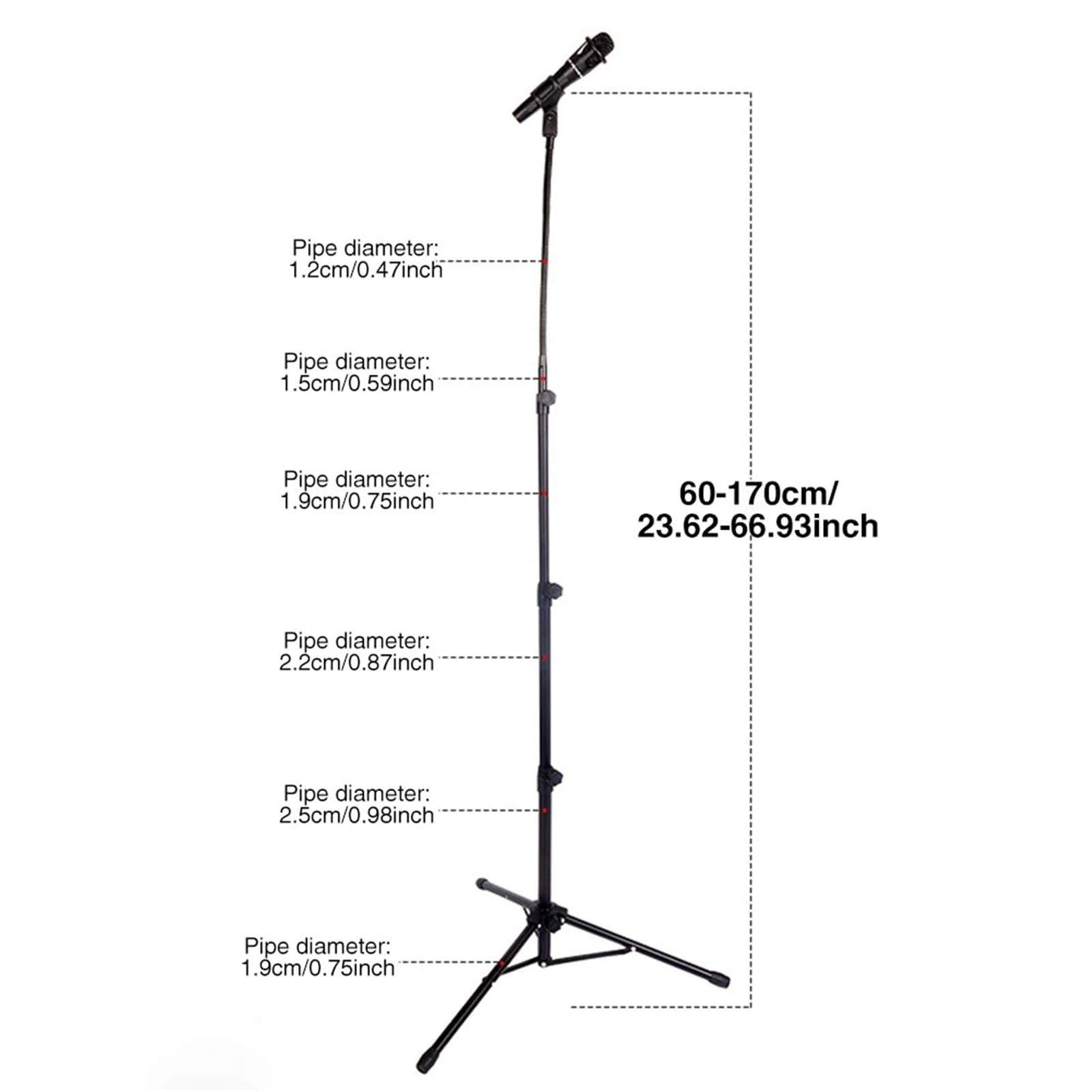 Support De Microphone Trépied for chanter avec sol, amovible, réglable en hauteur, pratique, support de Microphone for Streaming en direct