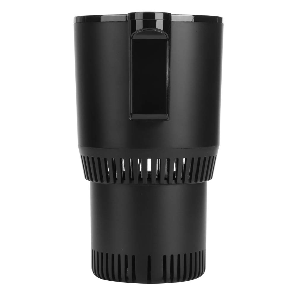 Hot and Cold Cup, Cold and Hot Dual Use Water Heating Cup Visible Temperature Display with Heightened Base for Car Use for Office Home(Three Generations of Black (Touch Version))