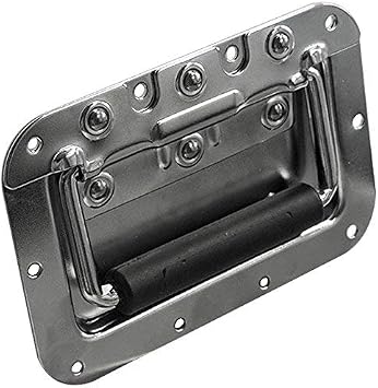 MIYAKO USA Speaker Cabinet Handles - Set of 2 | 5.5x3.9 inches | Recessed Back | High Strength Metal Plate, Powerful Spring | Rubberized Holder | Reduce Hand Fatigue | 1 Pair
