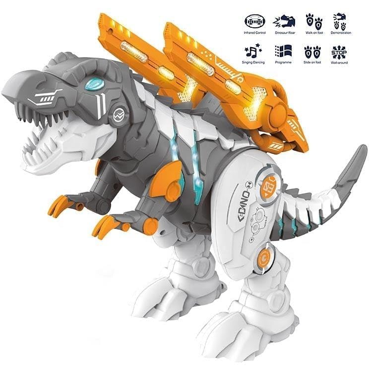 Image of Remote Control Mechanical Overlord Walking Dinosaur Toy RC Electric Plastic Multifunction Remote Control Dinosaur Robot with Light Music Christmas Gift boy Girls